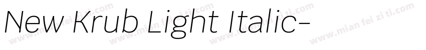 New Krub Light Italic字体转换